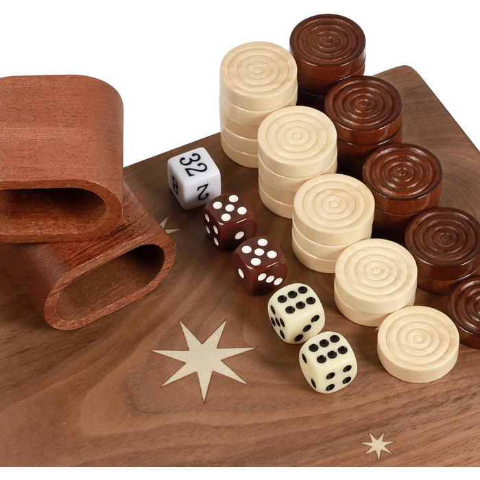 Набір для гри в шашки та бейсбол Syrace Holz з дерев'яним кейсом, класична стратегічна гра для дорослих та дітей (Stern Upgrade)