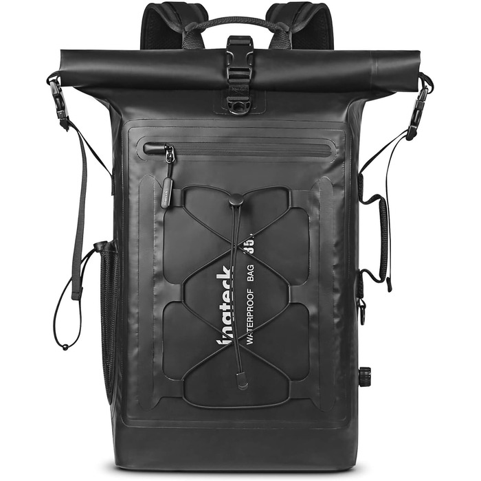 Рюкзак Inateck RollTop 30-35 л для чоловіків, водонепроникний, багатофункціональний органайзер із знімним плечовим ременем, клапаном для виходу повітря, водонепроникною блискавкою, для велоспорту, туризму, активного відпочинку