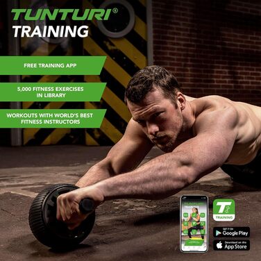 Ролик для пресу Tunturi Ab Roller з підкладкою для колін, тренажер для пресу та верхньої частини тіла