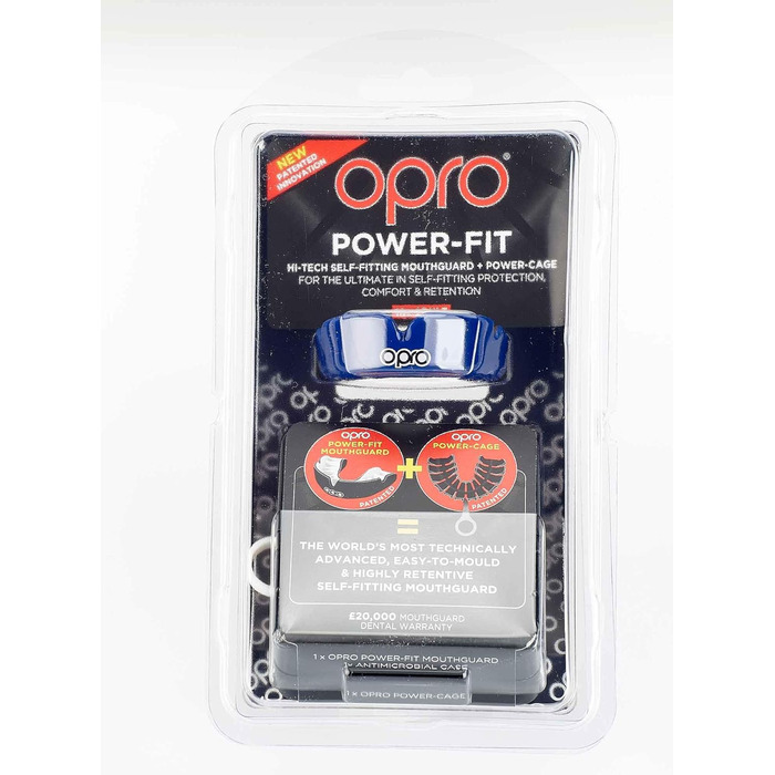 Захисна капа Opro Power Fit для дорослих, індивідуальна підгонка, синьо-золота
