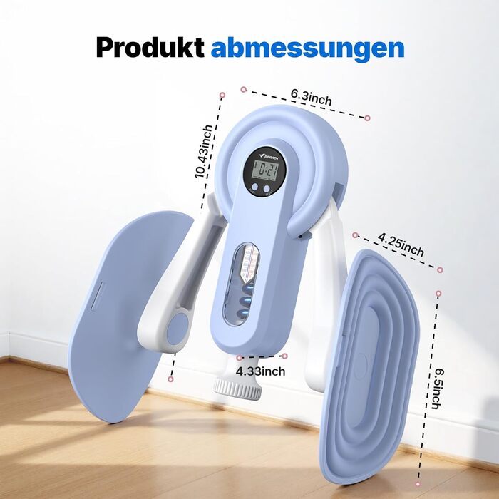 Тренування стегон MERACH Thigh Master – тренажер для ніг з регулюванням опору 400 N/600 N, 360° та тренажер для м'язів тазу для чоловіків та жінок. Фітнес-обладнання для дому, блакитний колір