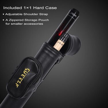 CUEELF Більярдний кий Scorpion з канадського акації, 147.3 см, професійний, 553-595 г, 21 oz WD-SP-Red