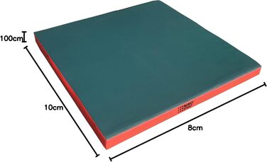 Гімнастичний мат NiroSport 100x100x8 см, м'який спортивний мат для фітнесу та тренувань, захисний мат Made in Germany, зелений