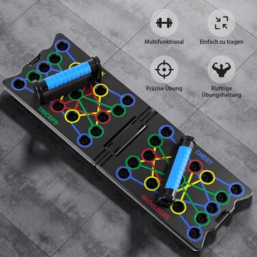 Дошка для віджимань Push-Up Board 24 в 1: багатофункціональний тренажер для дому, фітнес-обладнання для силових тренувань, фітнес-стійка для всього тіла