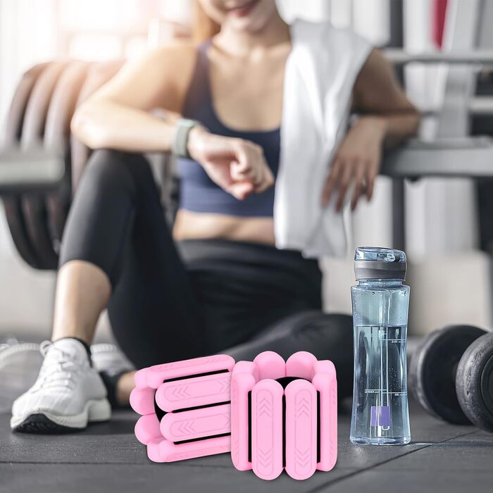 Набір манжет для ніг Smlper 2 шт. (2 кг) - для фітнесу, йоги, пілатесу, ходьби, бігу (рожевий)