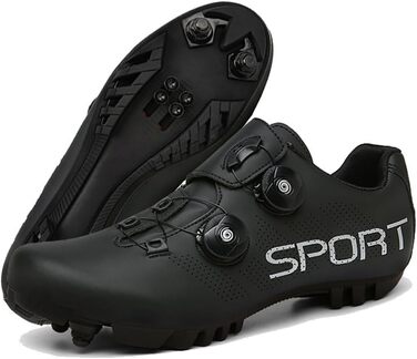 Чоловічі та жіночі велотуфлі ENEN для гірського велосипеда, сумісні з SPD, 2 болти, Delta Lock, чорно-білі, дихаючі, MTB, розмір 43 EU