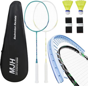 Набір для бадмінтону Graphit: ракетки з карбону, м'ячики, ручки, сумка. Зносостійкий дизайн