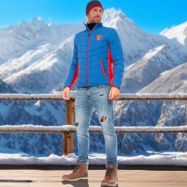 Зимова куртка Nebuus Genius для чоловіків (L, кобальт-червоний)