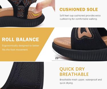 Зручні трекінгові сандалії KuaiLu для жінок: ортопедичні, для плоскостопія, піші прогулянки, літо, відкриті пальці, регульовані, чорний, коричневий