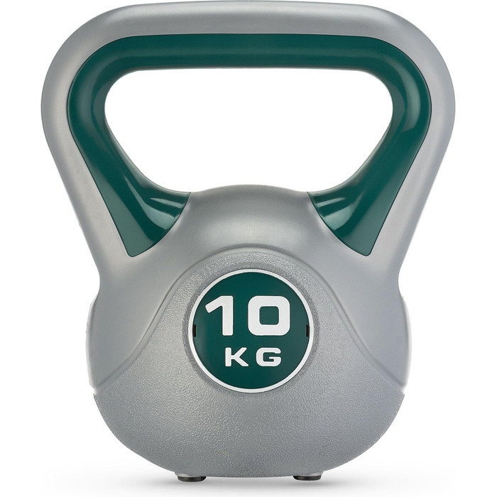 Гиря Gymtek 10 кг для кросфіту та фітнесу, ергономічна ручка, темно-зелена, для силових тренувань вдома та в залі