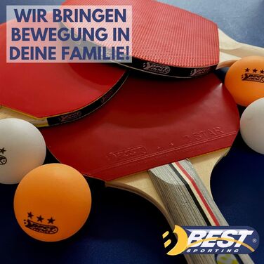 Набір для настільного тенісу Best Sporting Home: 4 ракетки, 6 м'ячів, чохли та сітка