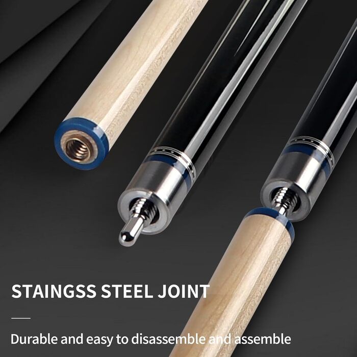 Білий більярдний кий Kmise Professional Pool Cue - 19/20/21 oz з канадського клена, з карбоновою телескопічною насадкою, для дорослих (595г)