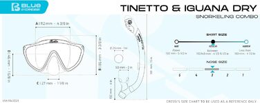 Набір для снорклінгу Cressi Tinetto & Iguana Dry, унісекс, розмір універсальний, темно-синій/блакитний