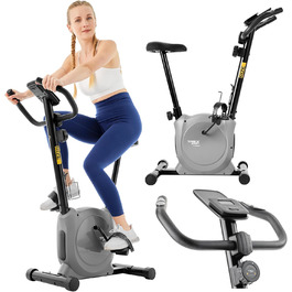 Велотренажер TREX SPORT TX-350MB RIZE, магнітна система, 10 рівнів опору, пульсометри, 5 положень сидіння, до 120 кг, сірий