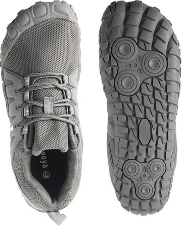 Жіночі кросівки для тренувань Weweya Minimalist Trail Running Barefoot з широким носком (41 EU, сірий, регульований язик)