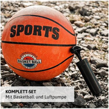 Баскетбольне кільце з регульованою висотою 1.5-3.05м Dönges - Комплект з м'ячем та насосом - Вуличне/Приміщення - Міцна, стійка до погодних умов - Для дітей та дорослих