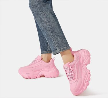 Кросівки жіночі LUCKY STEP Chunky на платформі, рожеві, 37 EU - зручні кеди на підборах