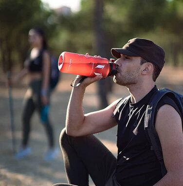 Пляшка для води Super Sparrow 1.5 л, герметична, спортивна, BPA-free, імперсько-червона, для школи, спорту, велосипеда