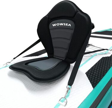 Надувне SUP-борд WOWSEA для туризму, йоги та відпочинку, комплект з насосом, веслом та сидінням, блакитний