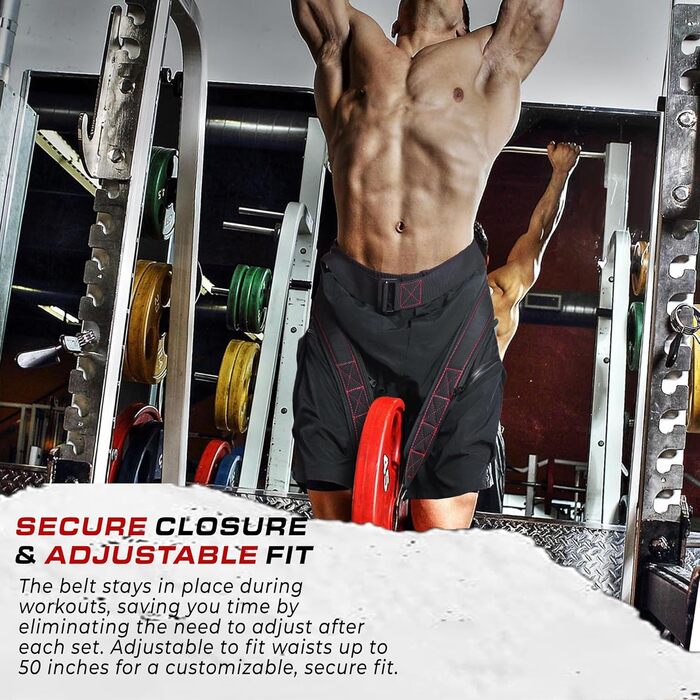 Пояс для присідань TAVIEW з кріпленням до стелажа, для важкої атлетики та пауерліфтингу - підтримка спини, низький профіль, м'яка підкладка на стегнах та передній поверхні, надійна застібка, міцний, зелений (чорний & червоний)