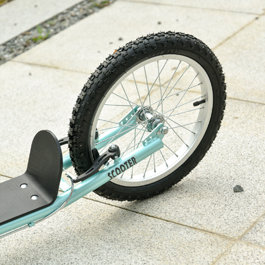 Дитячий самокат HOMCOM Скутер Складаний Kick Scooter з пневматичною шиною та ручним гальмом, Міський самокат, пригоди для дітей від 5 років, 16 дюймів | Аосом