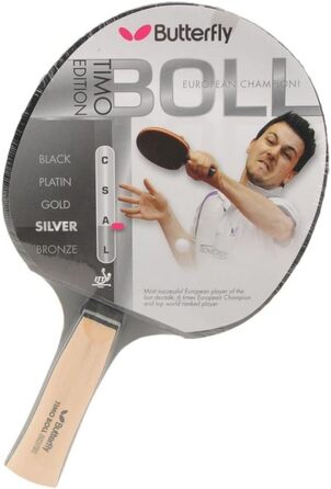 Настільна ракетка Butterfly Timo Boll Silver, ITTF, чорна-срібна