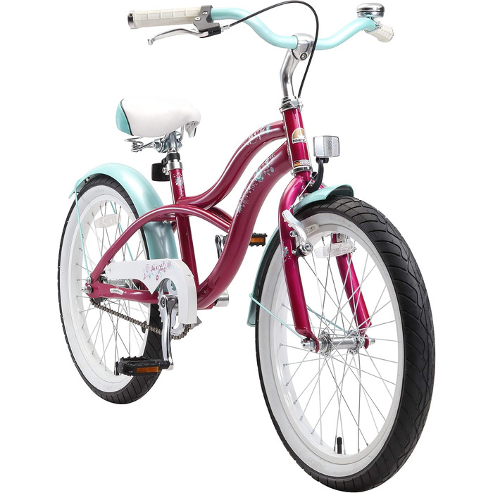 Дитячий велосипед BIKESTAR 20/24 дюйми для хлопчиків та дівчаток від 6 років | Велосипед круїзер | Тест без ризику (фіолетовий)