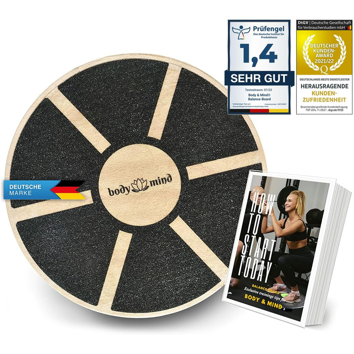 Баланс-борд Deluxe для фізіотерапії та тренувань координації з безкоштовною електронною книгою Studio Board Deluxe з дерева