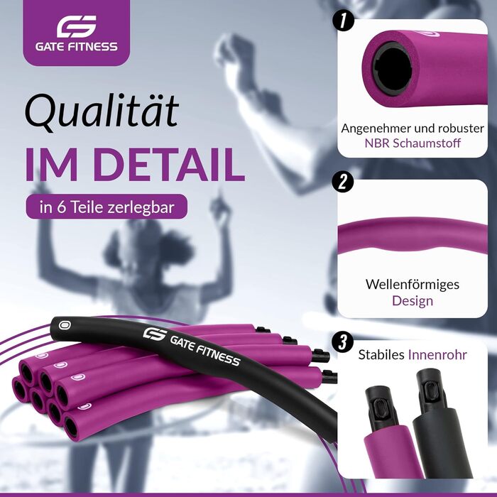 Обруч для схуднення Gate Fitness (1.2/1.5/2 кг) з хвилястою поверхнею для дорослих та дітей, фітнес-обруч з пінополіуретану фіолетового кольору