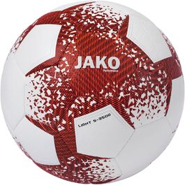 Футбольний м’яч JAKO Lightball Performance 5, 350г, білий/бордовий/неоново-помаранчевий