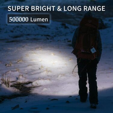 Ліхтар LED Azyvum P70-kit: надпотужний, 1000000 люмен, тактичний, водонепроникний IP67, 5 режимів, для кемпінгу, риболовлі, туризму та надзвичайних ситуацій