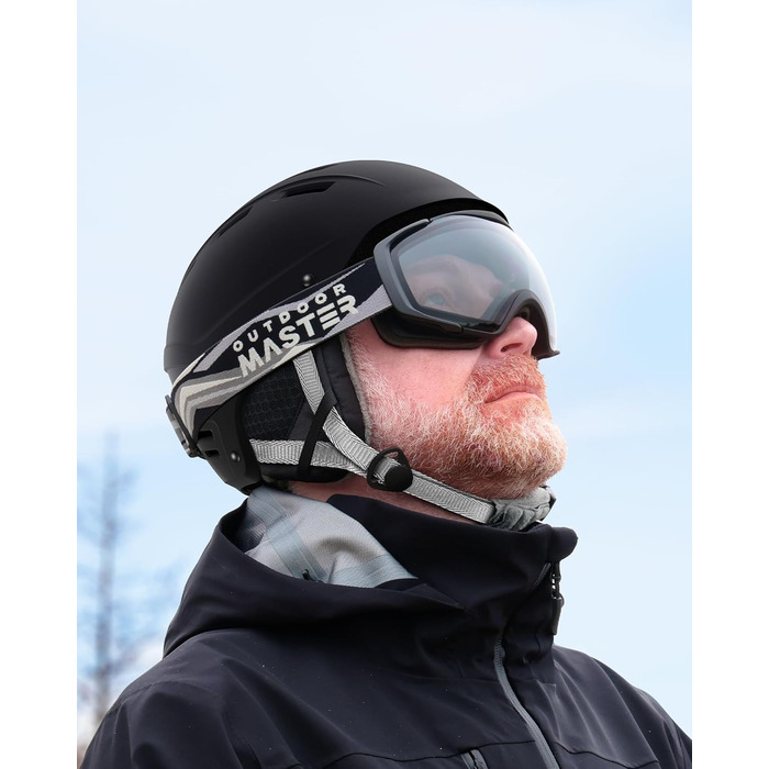 Шолом OutdoorMaster Kelvin II унісекс для гірськолижного спорту та сноуборду, чорний мат, вентиляція, 54-58 см