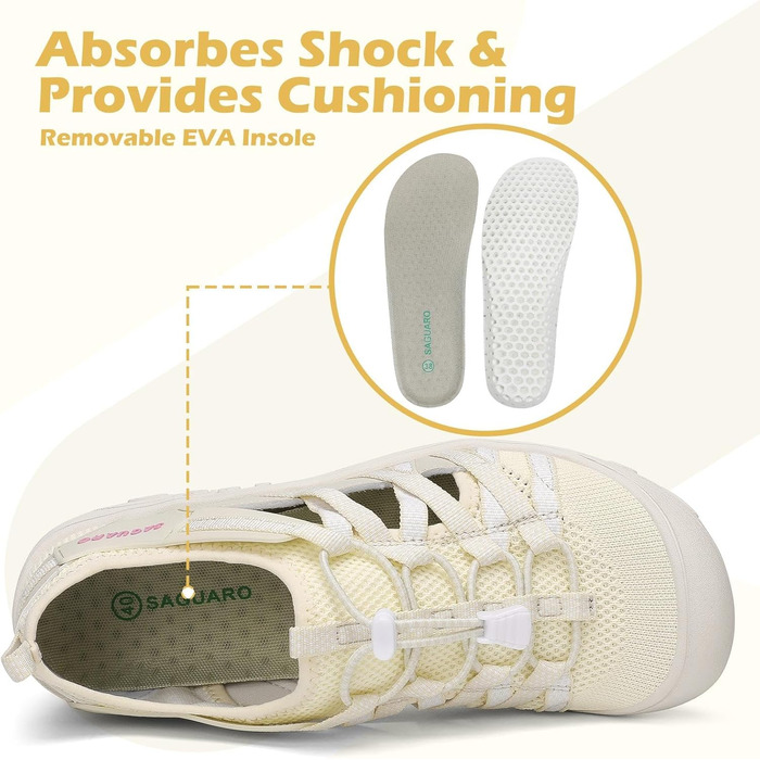 Трекінгові сандалії для жінок SAGUARO - зручні, дихаючі, розмір 36-42 (EU 42, бежеві)