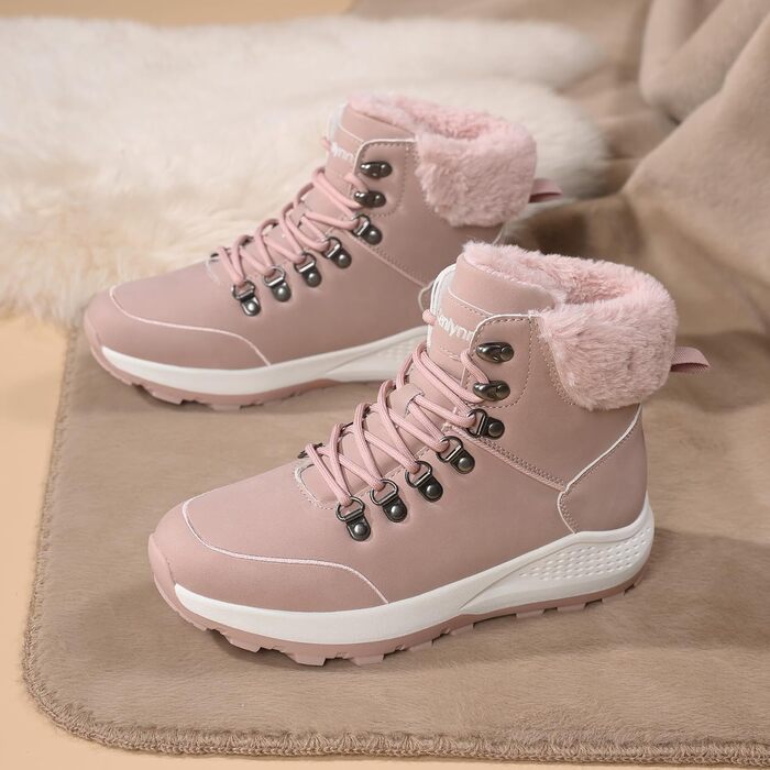 Жіночі зимові черевики, зимові чоботи, утеплені снігоступи, туристичні черевики для хайкінгу, рожеві, 39 EU