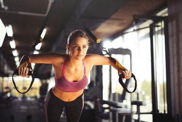 Петльовий тренажер MSPORTS Profi з інструкцією, сумкою та дверним якорем, функціональний фітнес, чорний/лаймовий