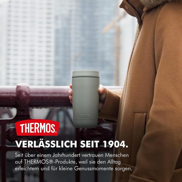 Термос нержавіючий Thermos Stainless King 0.47л червоний для напоїв - термокружка для кави з гачком для чаю, герметичний, BPA-free