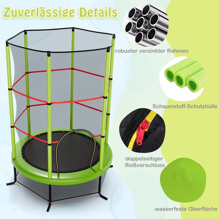 Трамплін GOPLUS Indoor з сіткою безпеки, дахом, сталевою конструкцією, для дітей, Ø165 см, до 135 кг