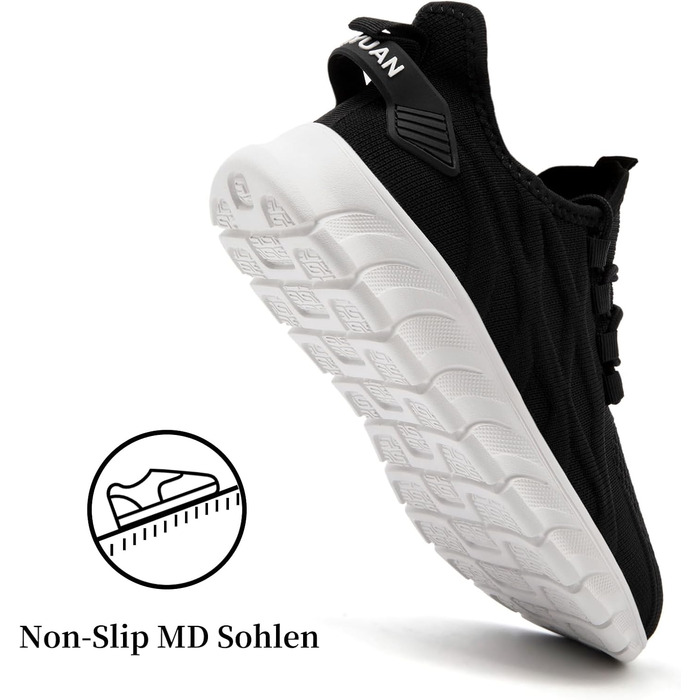 Чоловічі кросівки для бігу та занять спортом: легкі, дихаючі, універсальні. Ідеально для тенісу, фітнесу та походів. Розмір 39 EU, колір чорно-білий