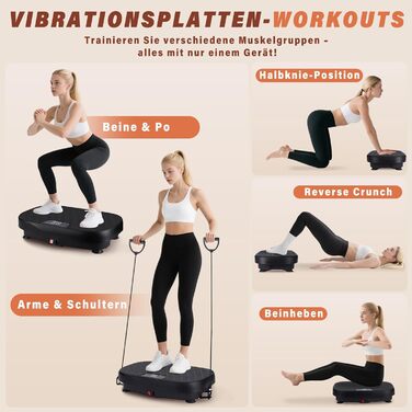 Вібраційна платформа Worldgeil для дому - 199 рівнів вібрації, 9 програм, вбудований динамік, для схуднення та тренувань всього тіла, до 150 кг