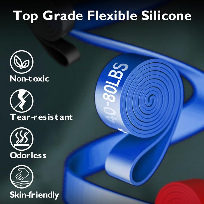 Набір еластичних стрічок FitBeast для фітнесу, силових тренувань, йоги та реабілітації (4 шт., 2.3-36 кг)