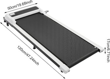Бігова доріжка Walking Pad для дому та офісу, компактна, з LCD-дисплеєм і пультом, під стіл, біла