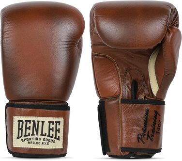 Шкіряні боксерські рукавички BENLEE Premium Training для тренувань, коричневий/чорний/бежевий, 14 oz