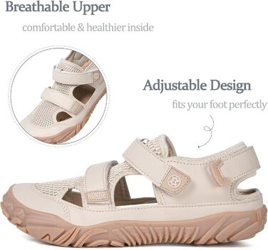 Чоловічі/Жіночі сандалі для плавання та активного відпочинку Hsyooes (46 EU, Бежеві) - Швидковисихаючі аквашузи для пляжу, туризму