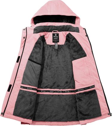 Жіноча зимова куртка Wantdo для катання на лижах та сноуборді з флісовою підкладкою, рожевого кольору (XL)