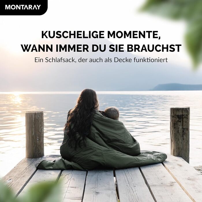 Спальний мішок для кемпінгу з капюшоном до -3°C з подушкою - Зимовий та літній спальний мішок для туризму 3-4 сезони (75 x 220 см) - Гірський спальний мішок для жінок та чоловіків (теплый) (Зелений, 150GSM, без капюшона)