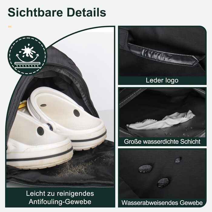 Спортивна сумка для чоловіків та жінок, 30L. Рюкзак для спорту з відділенням для взуття та мокрих речей. Ідеально для плавання, йоги, футболу. Чорний колір.