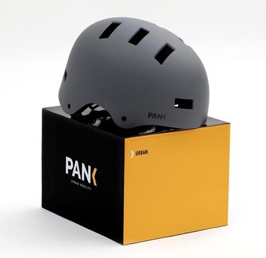 Велосипедний шолом Pank для дорослих з LED підсвіткою, додатковими подушками, регульованим розміром M (55-58 см), для електросамоката, скейтборду, міський, матовий сірий