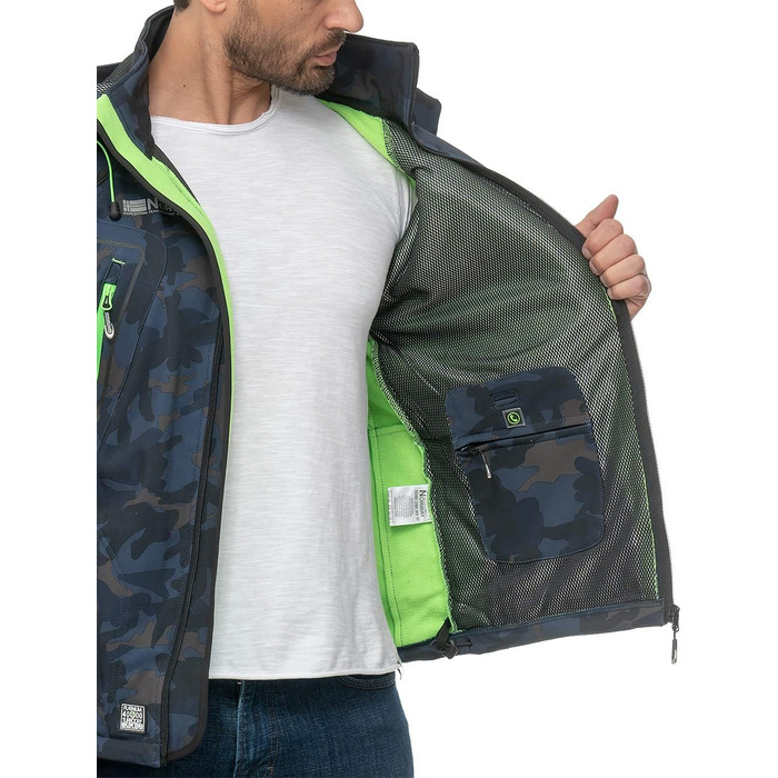 Чоловіча куртка Geographica Norway Softshell, функціональна, для активного відпочинку та туризму, дихаюча, колір: темно-синій/камуфляжний, артикул: 03