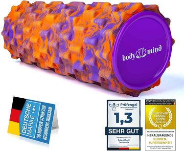 Масажний ролер Body & Mind для фасцій, фітнесу та реабілітації, 33x14,5 см – для спини, шиї, ніг, всіх м'язів