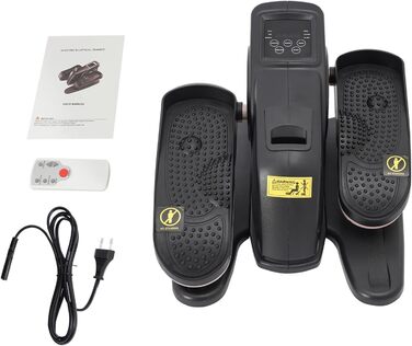 Міні еліптичний тренажер під стіл з пультом та дисплеєм, регульована швидкість, електричний, для дому, чорний+рожевий